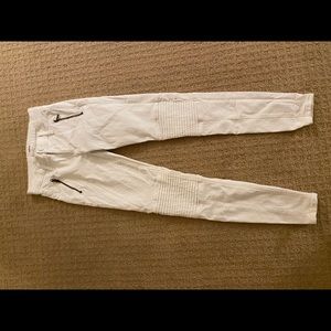 Hudson white stark moto skinny jeans 26